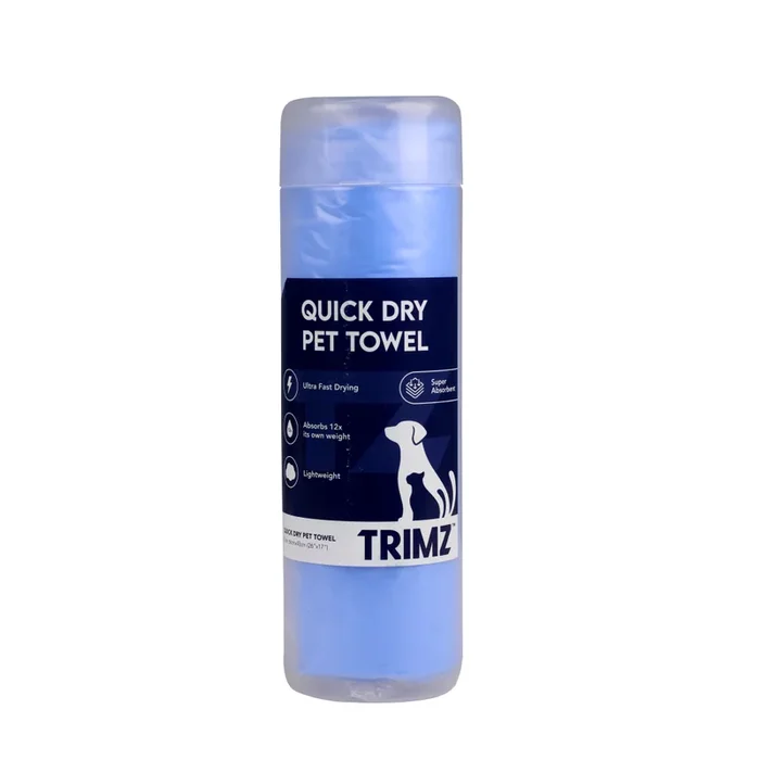 Trimz Quick Dry Absorption Towel for Dogs and Cats (Blue)