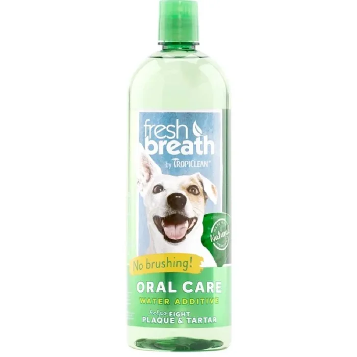 TropiClean Fresh Breath Oral Care Water Additive for Dogs 33.8-oz