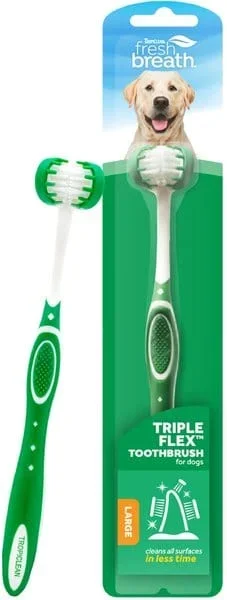 TropiClean Fresh Breath Tripleflex Plaque & Tartar Remover Large Dog Toothbrush