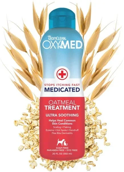 TropiClean OxyMed Medicated Itch Relief Oatmeal Conditioner Treatment for Dogs