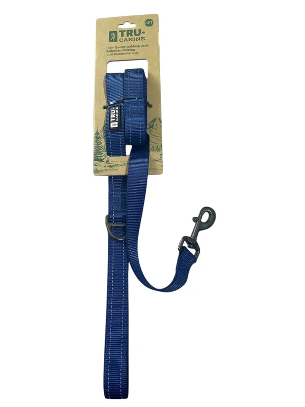 true canine 6 feet blue leash