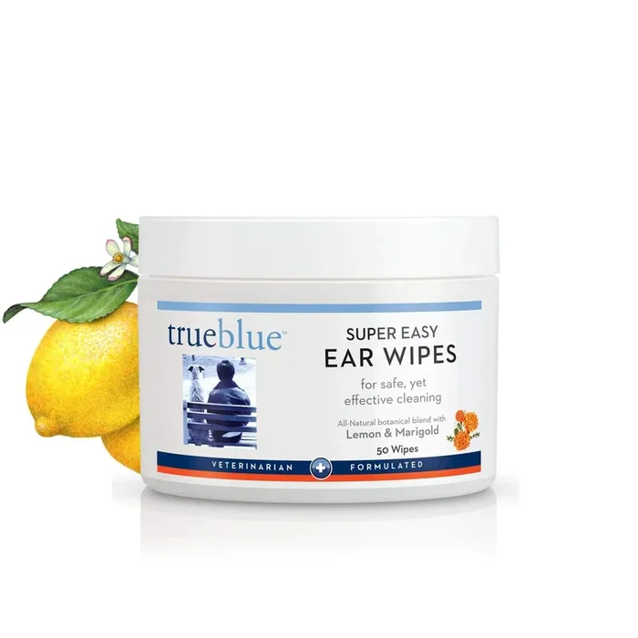 TrueBlue Super Easy Ear Wipes – Natural & Gentle Ear Cleaning for Dogs & Cats