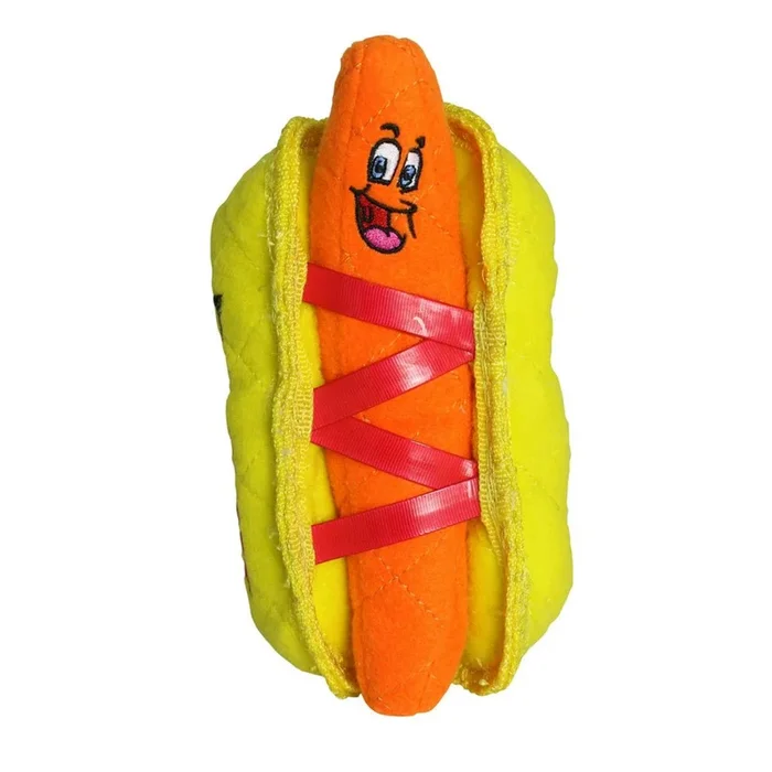 Tuffy Funny Food Dog Toy – Hot Dog