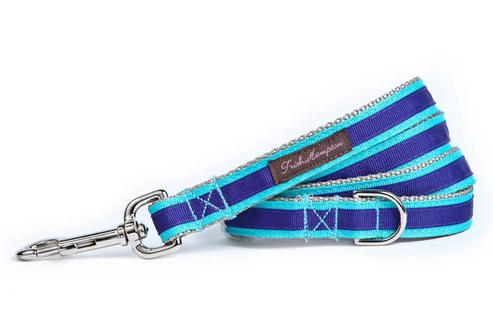 Turquoise/Deep Purple Stripe 6ft Dog Leash – 317