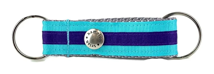Turquoise/Deep Purple Stripe Snappy Keychain – 317