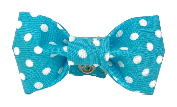 Turquoise/White Dot Dog Bow Tie – 513