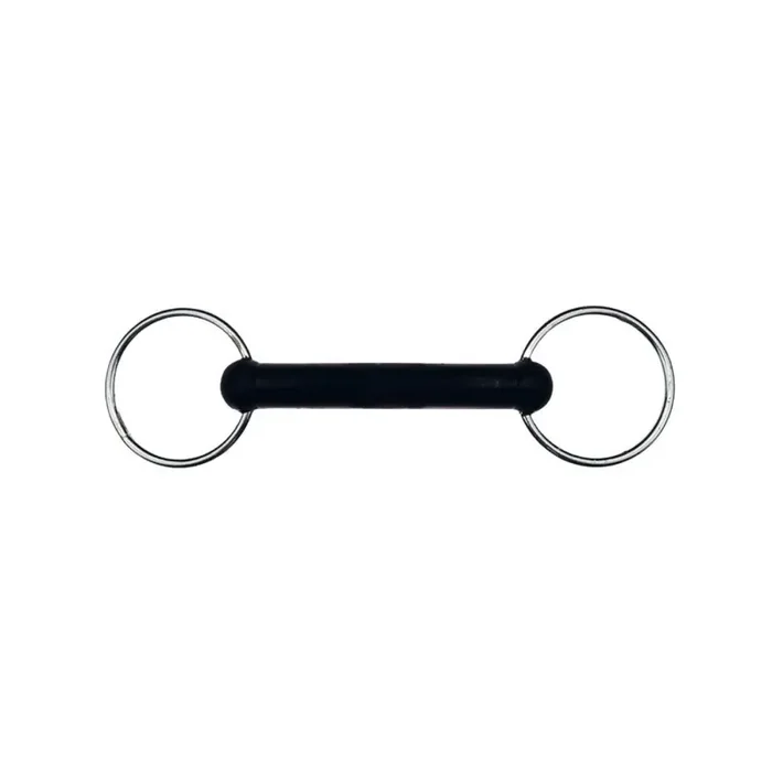 Two-ring snaffle bit straight rubber horse Feeling [Size 125 mm]