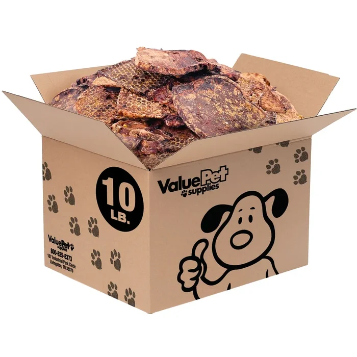 ValueBull Beef Lung Wafers, Premium 10 Pounds Bulk Pack