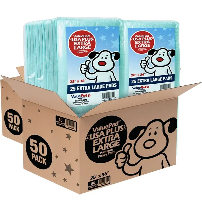 ValuePad USA Plus Puppy Pads, Extra Large 28×36 Inch, 100 Count Bulk Pack