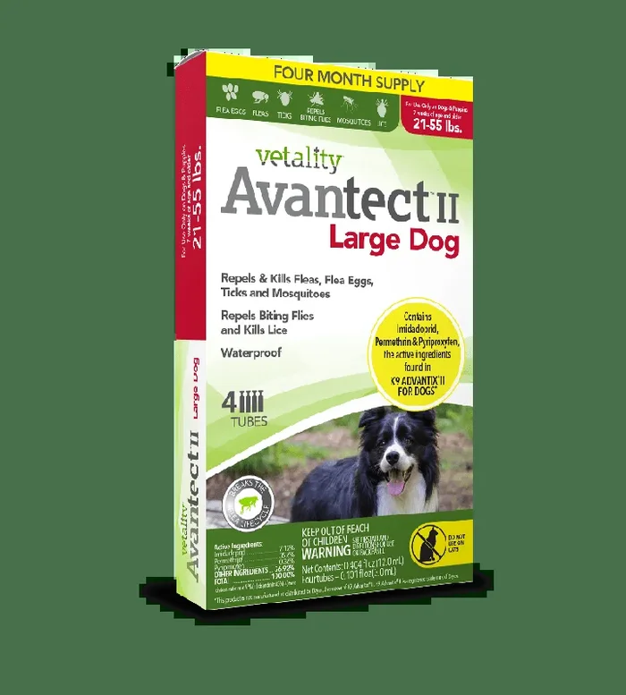 Vetality Avantect II Monthly Topical Flea and Tick Treatment for Large Dogs