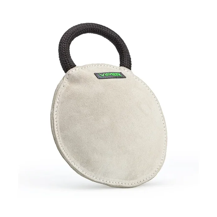 Viper Round Bite Pillow Dog Toy – Leather