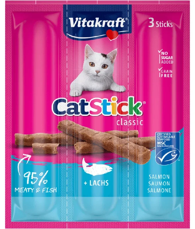 Vitakraft – CatStick, 3 Classic Soft Sticks With Salmon – 18g
