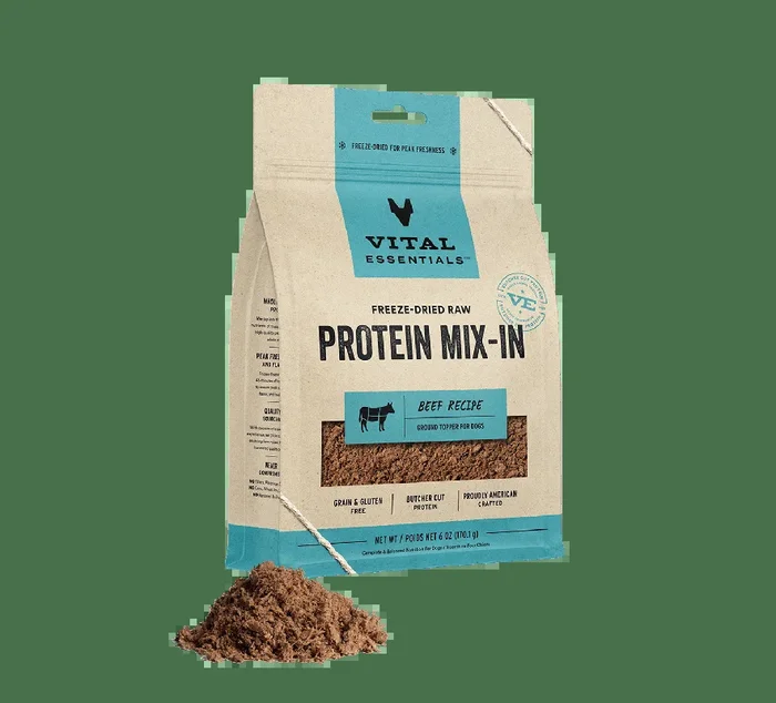 Vital Essentials Beef Recipe Freeze-Dried Raw Protein Mix-In Ground Topper For Dogs