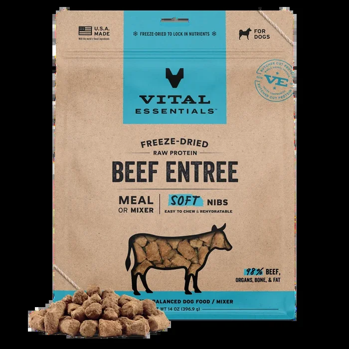 Vital Essentials Freeze Dried Beef Soft Nibs Dog Food