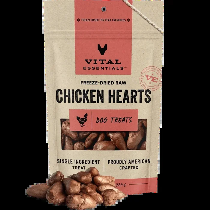 Vital Essentials Freeze-Dried Chicken Heart Dog Treats