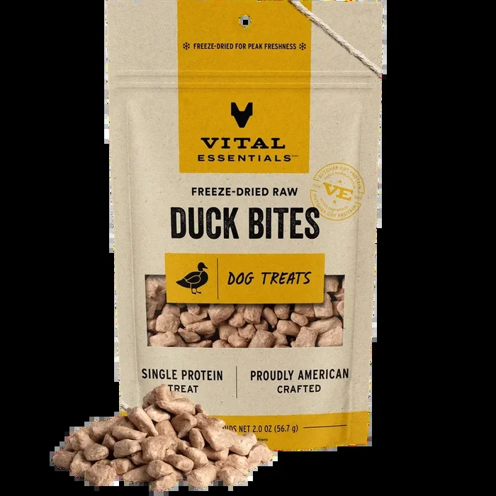 Vital Essentials Freeze-Dried Duck Bite Dog Treats