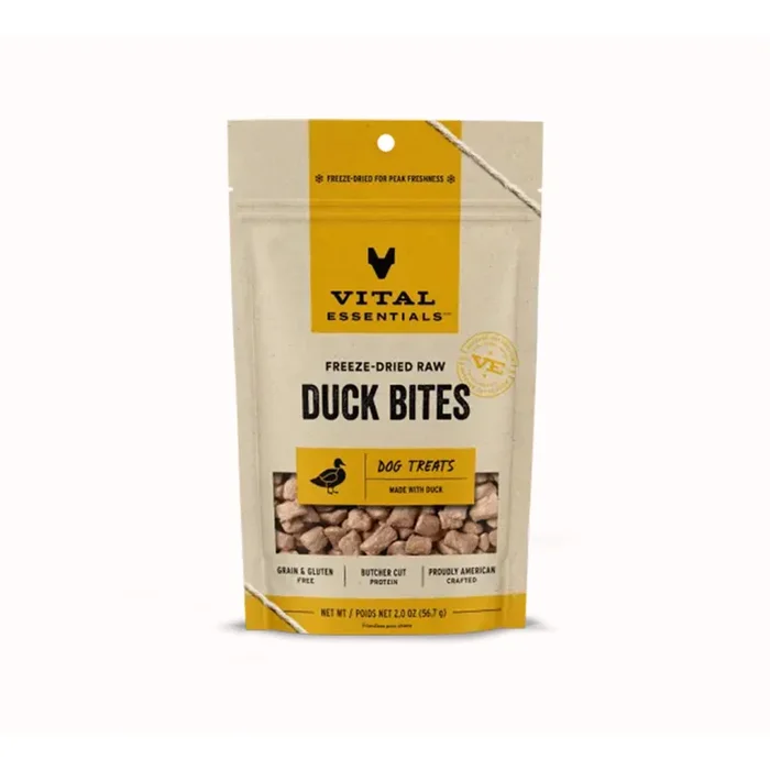 Vital Essentials Freeze-Dried Duck Bites Dog Treats