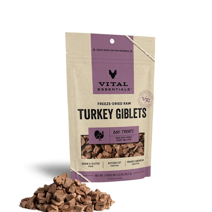 Vital Essentials Freeze-Dried Raw Turkey Giblets Dog Treats