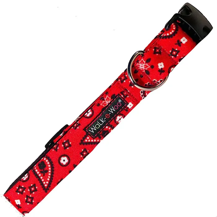 WaLk-e-Woo Bandana Dog Collar – Red