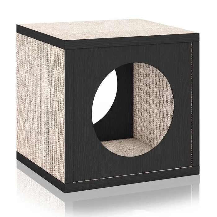 Way Basics Cat Cube Scratcher – Black