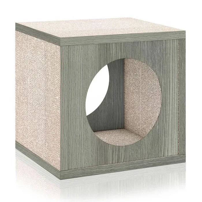 Way Basics Cat Cube Scratcher – Gray