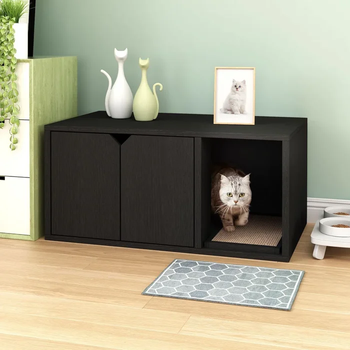 Way Basics Modern Cat Litter Box – Black