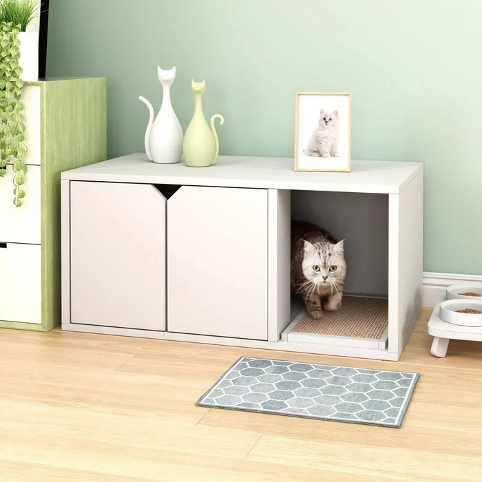 Way Basics Modern Cat Litter Box – White