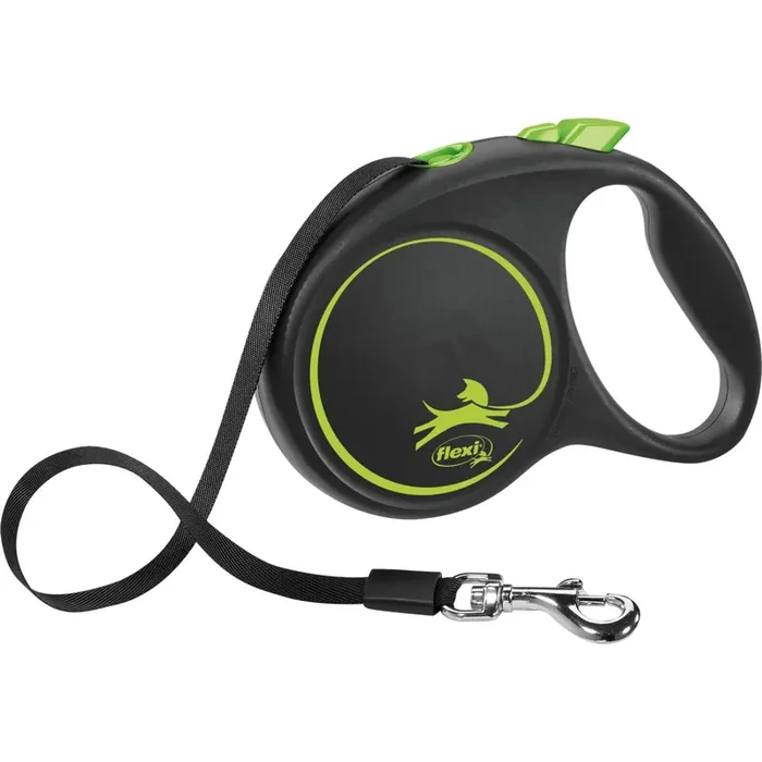 Webbing dog leash Flexi Black Design [Size M]