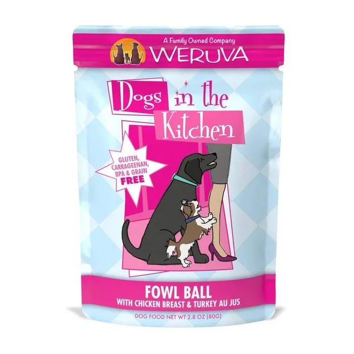 Weruva Dogs in the Kitchen Fowl Ball Grain Free Chicken & Turkey Dog Food Pouch