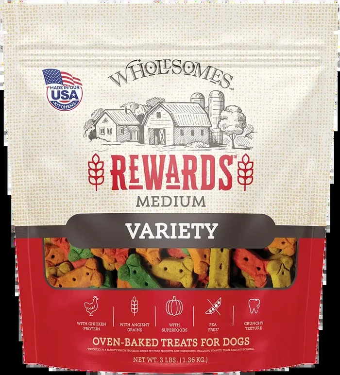 Wholesomes Rewards Medium Variety Biscuit Oven-Baked Dog Treats Chicken 3-lb