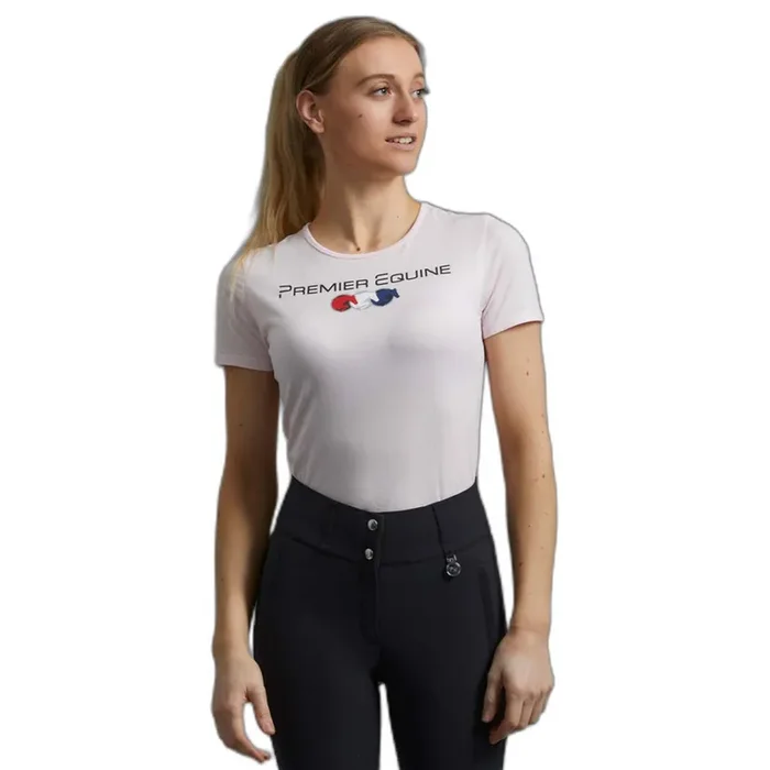 Women‘s cotton riding T-shirt Premier Equine Chiaro