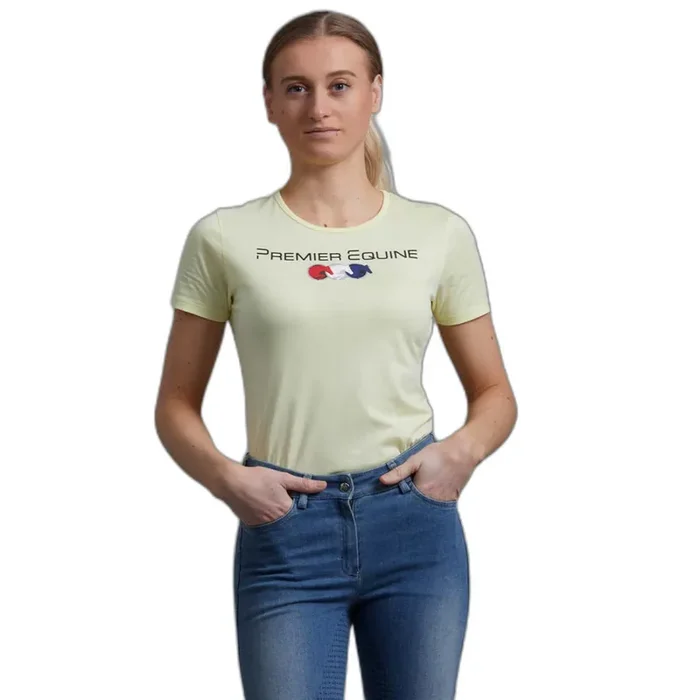 Women‘s cotton riding T-shirt Premier Equine Chiaro