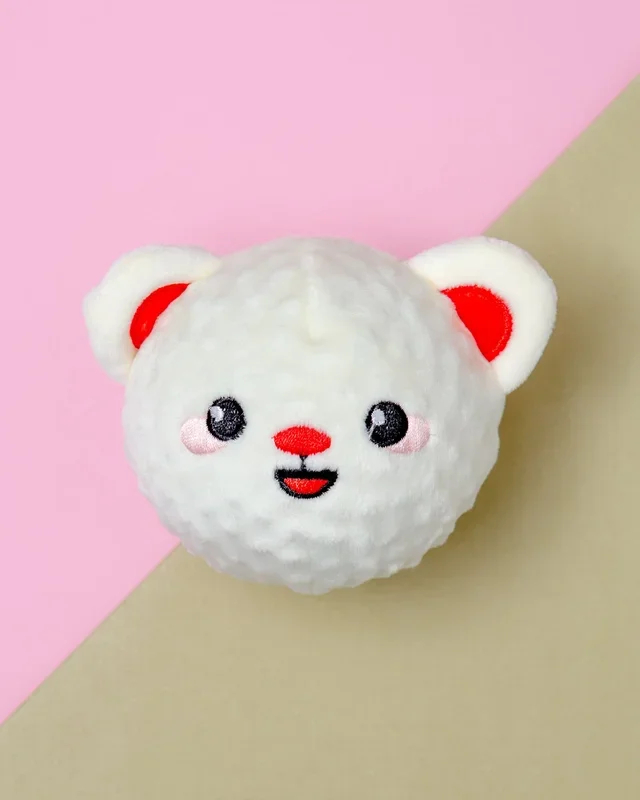 Woof Love Bear Squeaker Ball Dog Toy