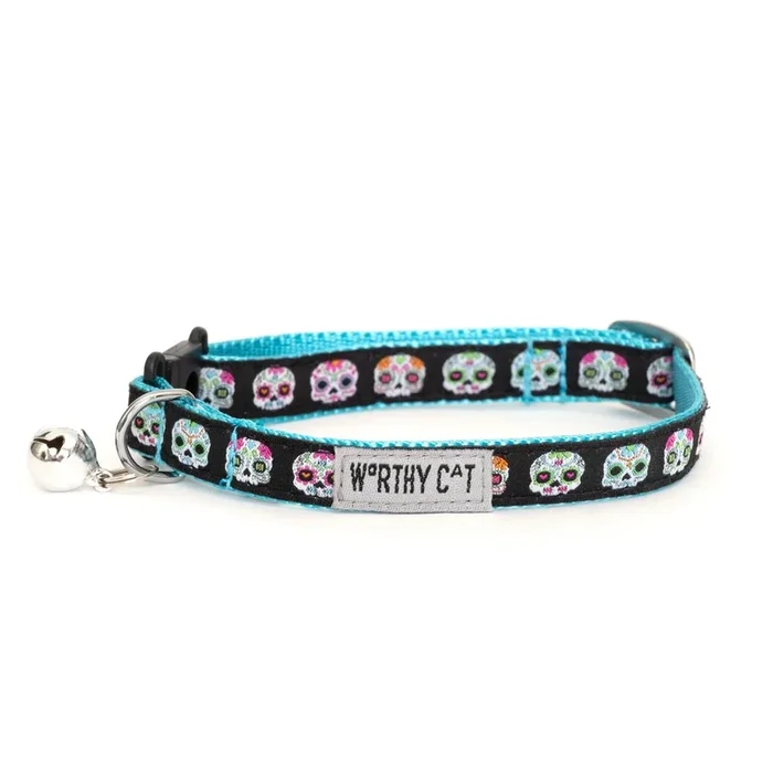 Worthy Dog Halloween Cat Collar – Skeletons