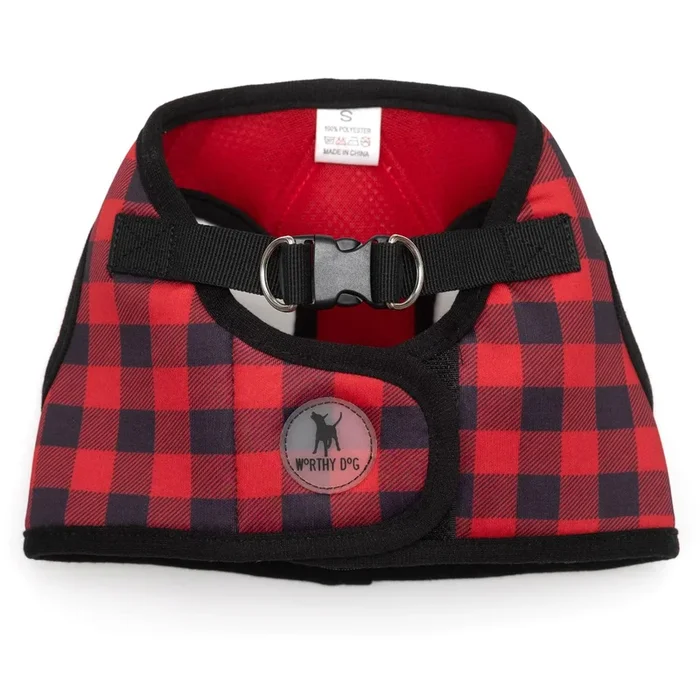 Worthy Dog Sidekick Buffalo Plaid Printed Dog Harness