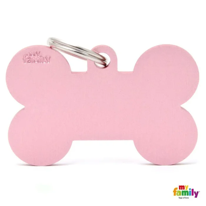 X-Large Pink Bone Aluminum Tag