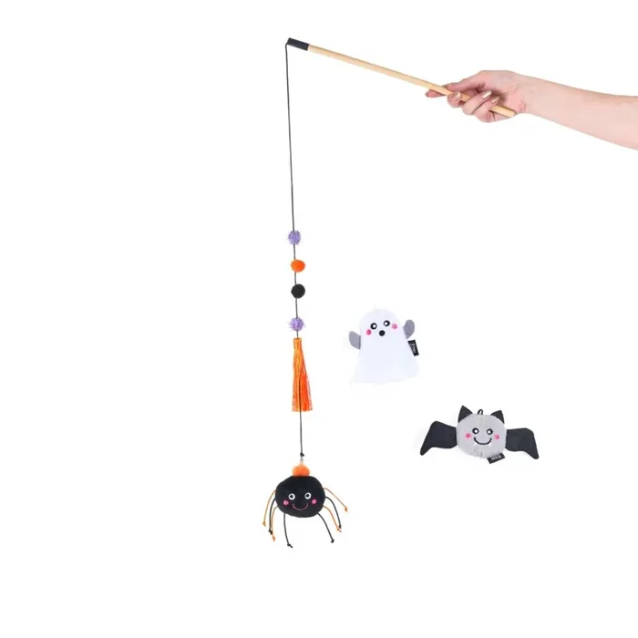 ZippyClaws Halloween ZippyStick Cat Toy – Ghost with Friends