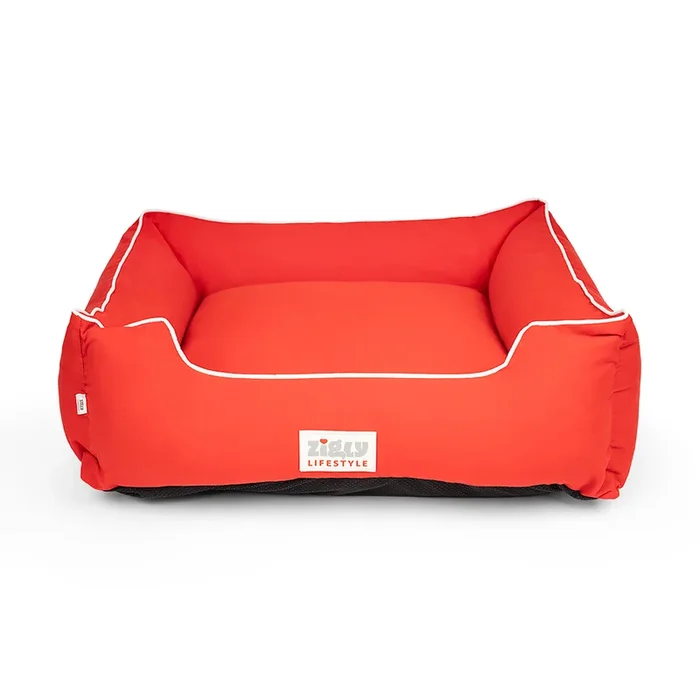 Zl Ultra Soft Red Lounger Bed For Dogs